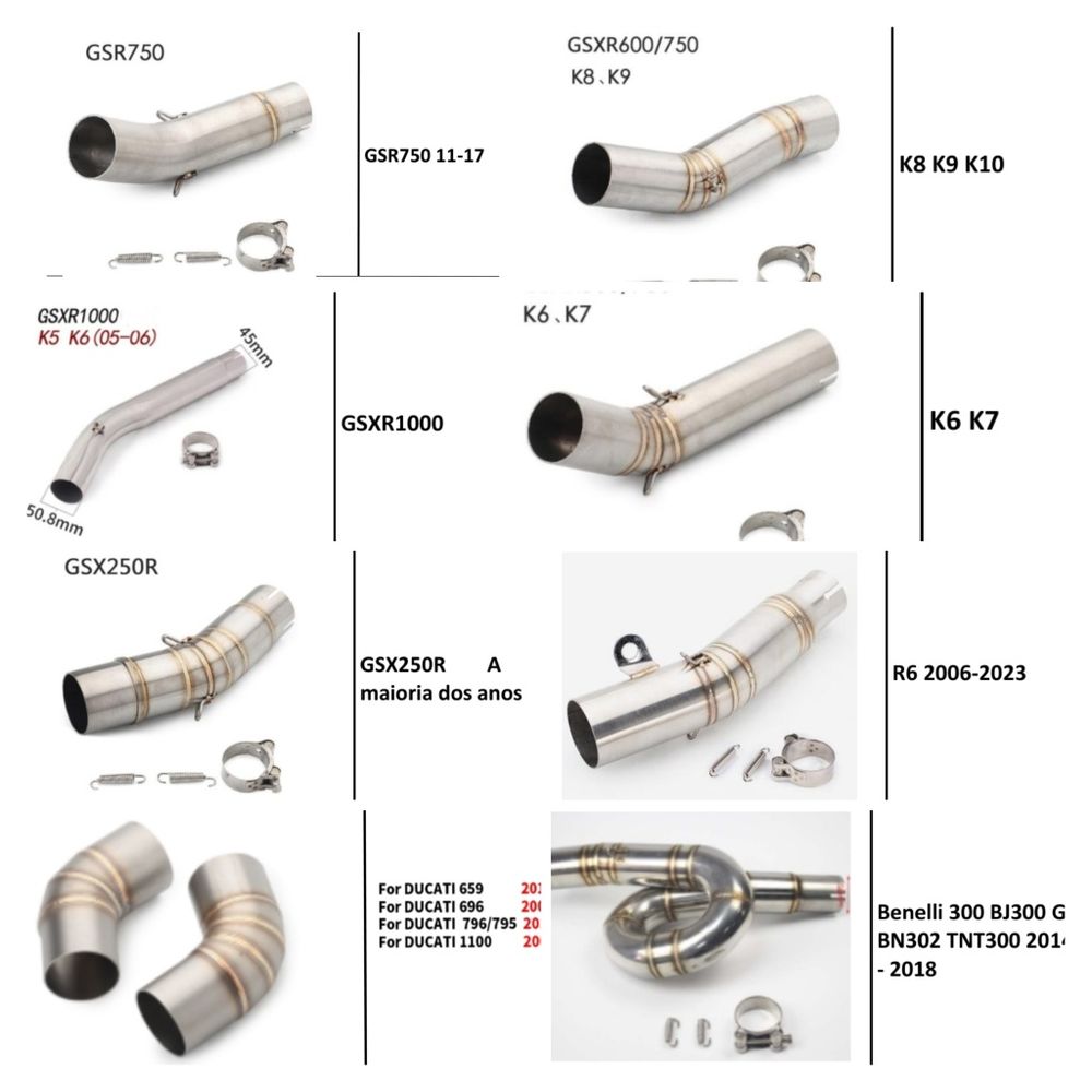 Adaptador de ponteiras para moto link pipe